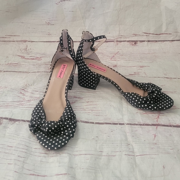 Betsey Johnson Shoes - Betsey Johnson Fay Polka Dot Sandal Size 10